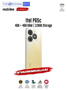 Itel P65c - 4GB RAM - 128GB Storage - PTA Approved - 1 Year Warranty - Gold - The Original Bro Mobiles - TOB40